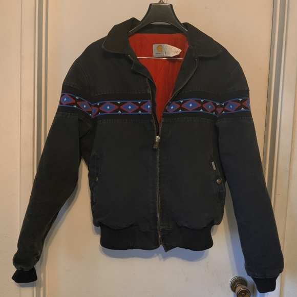 Carhartt Jackets & Blazers - USA made Vintage Carhartt Black Aztec jacket. Sz Large